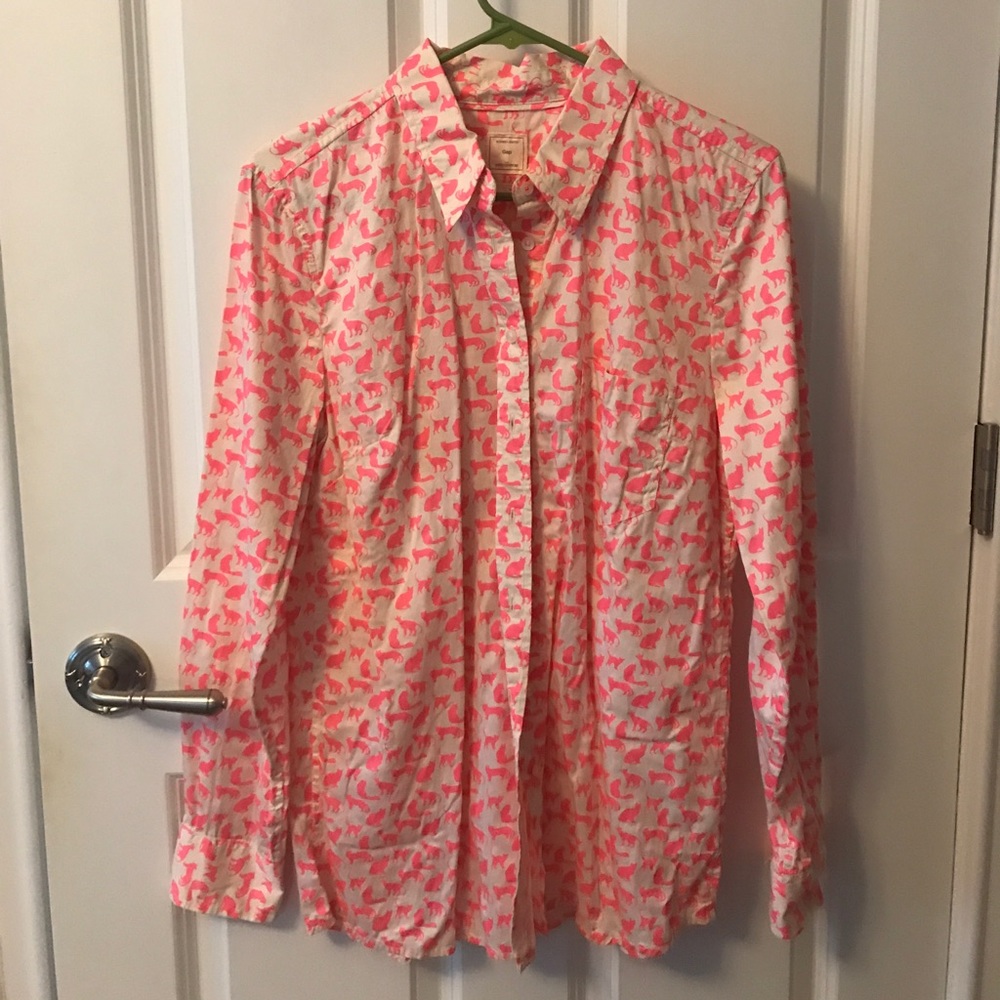 Cat button down shirt